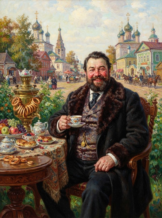 Портрет в стиле «Купец (Кустодиев)»