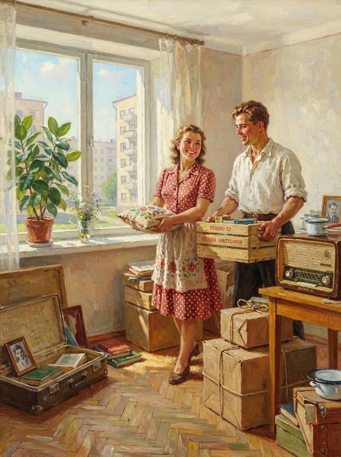 Портрет в стиле «Новоселье (Лактионов)»