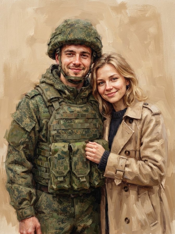 Портрет в стиле «Плечом к плечу»