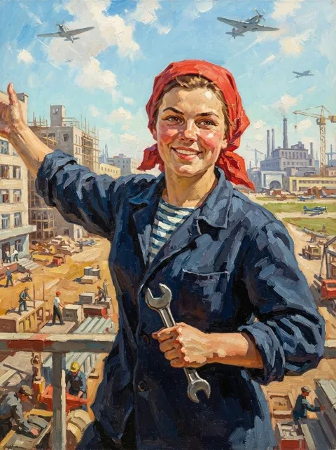 Портрет в стиле «Героиня (соцреализм)»