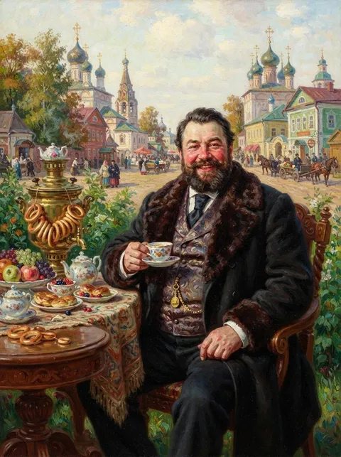 Портрет в стиле «Купец (Кустодиев)»