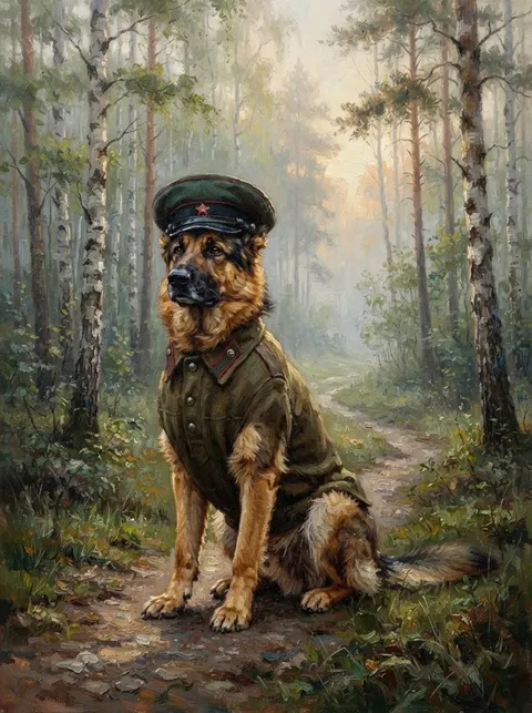Портрет в стиле «Пёс-пограничник»