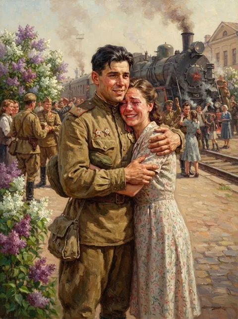 Портрет в стиле «Встреча. Май 1945»